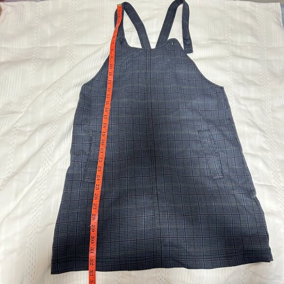 NWOT Frank and Oak Overall Dress with Pockets Blue Houndstooth - Picture 11 of 11